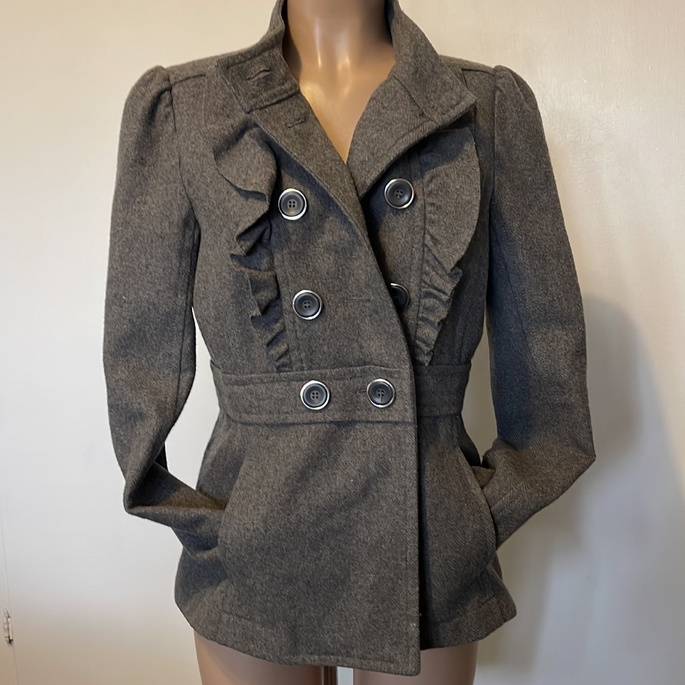 BP   62% Wool, POCKETS Women's Gray Double-Breasted Jacket size LARGE